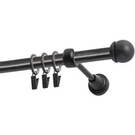 Karnisze - Karnisz DECASTYL Gałka Max z kółkami pojedynczy 480 cm Czarny - miniaturka - grafika 1