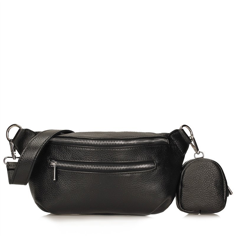 Skórzana nerka saszetka z dodatkiem Toscanio C126