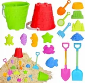 Zabawki do piasku - Zabawki do piasku 17 sztuk wiaderko grabki dla dzieci - miniaturka - grafika 1