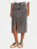 Spódnice - Roxy Spódnica jeansowa Cold Winds ERJDK03039 Szary Regular Fit - miniaturka - grafika 1