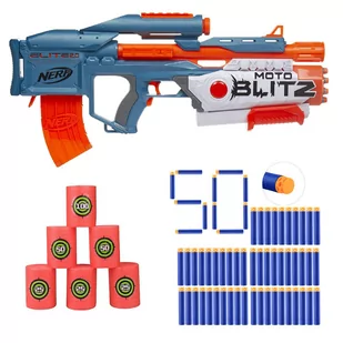 Nerf Elite 2.0 MotoBlitz F5872 + cele + 50 strzałek waffle - Zabawki militarne - miniaturka - grafika 1