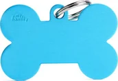 Odblaski i adresówki - Zawieszka Adresówka Identyfikator z grawerem dla psa i kota duża niebieska kość XL - miniaturka - grafika 1