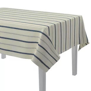 Dekoria Obrus prostokątny ecru tło niebieskie paski 130 × 130 cm Avinon - Obrusy i serwetki - miniaturka - grafika 1