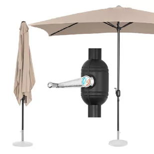 Uniprodo Parasol ogrodowy - kremowy - prostokątny - 200 x 300 cm UNI_UMBRELLA_SQ2030CR_N - 3 LATA GWARANCJI/DARMOWA WYSYŁKA - Parasole ogrodowe - miniaturka - grafika 1