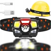 Latarki - Latarka Czołowa Led Czołówka Wodoodporna Na Czoło Biwak Kemping + Kabel Usb - miniaturka - grafika 1