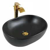 Umywalki - Umywalka nablatowa Estiva GABA Black Matt czarna matowa 47,5x34x13,5 cm - miniaturka - grafika 1