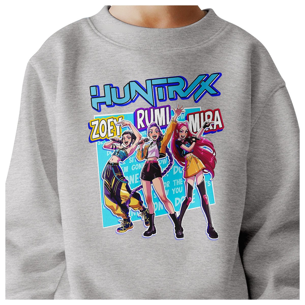 BLUZA DZIECIĘCA K-POPOWE ŁOWCZYNIE DEMONÓW HUNTRIX 122-128 BAWEŁNIANA