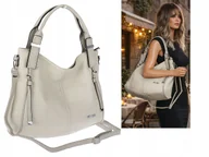 Torebki damskie - Torebka Damska shopper WOREK włoska marka SWEET YEARS pojemna 6846 Szara - miniaturka - grafika 1