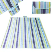 Koce piknikowe - Mata plażowa koc piknikowy plażowy 200x200cm niebieski - miniaturka - grafika 1