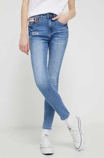 Desigual jeansy damskie kolor niebieski - Spodnie damskie - miniaturka - grafika 1