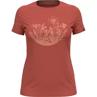 Koszulki i topy damskie - Odlo Odlo T-shirt damski S/S Crew Neck Kumano Print T-Shirt wielokolorowa Burnt Sienna - Graphic Ss21 XS 594051 - miniaturka - grafika 1