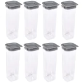 Pojemniki kuchenne - Zestaw 8 Pojemników Kuchennych Hamburg 1,7 L Szary - miniaturka - grafika 1