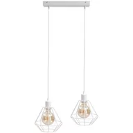Lampy sufitowe - KET Loftowa LAMPA wisząca metalowa OPRAWA industrialny ZWIS druciany biały KET460 - miniaturka - grafika 1