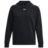 Bluzy sportowe damskie - Bluza damska Under Armour Rival Fleece Hoodie Rozmiar: L / Kolor: czarny - miniaturka - grafika 1