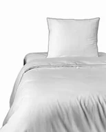 Pościel - Detexpol Pościel satynowa 140x200 biała z lamówką z jedną poszewką 70x80 Mako Satin 62 - miniaturka - grafika 1