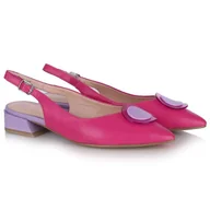Czółenka - Czółenka damskie z odkrytą piętą D&A S.Barski CR51-012 FUSHIA 39 - miniaturka - grafika 1