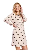 Bielizna nocna - Koszula nocna Hannah z serduszkami w kolorze starego różu S - miniaturka - grafika 1