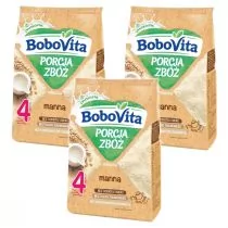 BoboVita Porcja Zbóż Kaszka mleczna manna po 4 miesiącu Zestaw 3 x 210 g - Kaszki dla dzieci - miniaturka - grafika 1