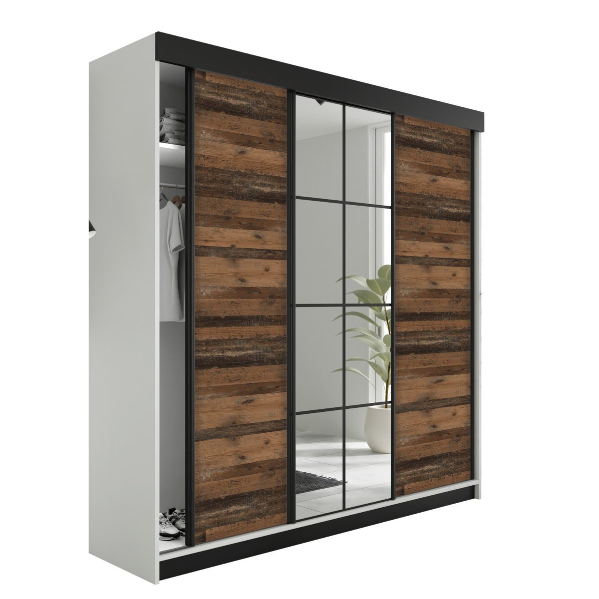 Szafa LAMARO biały i old style - 250x205x59