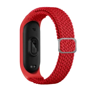 Opaska Strap Fabric do Xiaomi Mi Band 7 / 6 / 5 / 4 / 3 pleciony materiałowy czerwony - Akcesoria do smartwatchy - miniaturka - grafika 1