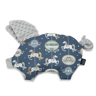 LA MILLOU PODUSZKA SLEEPY PIG MINKY LUNAPARK BY NIGHT LIGHT GREY - Kołdry i poduszki dla dzieci - miniaturka - grafika 1