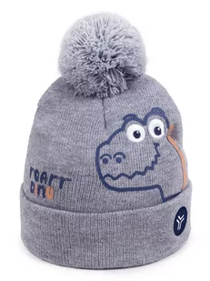 Czapka zimowa chłopięca z pomponem DINO 46-48 YOCLUB - Czapki damskie - miniaturka - grafika 1