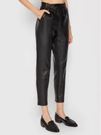 Spodnie damskie - Vero Moda Spodnie z imitacji skóry Eva 10205737 Czarny Relaxed Fit - miniaturka - grafika 1