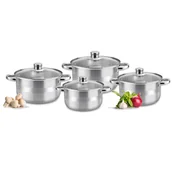 Zestawy garnków i patelni - Komplet garnków ze stali nierdzewnej Molly 8-elelmentowy DOMOTTI - miniaturka - grafika 1