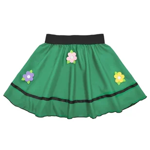 SPÓDNICZKA KWIATKI PONGEE CIEMNOZIELONA S/M - Sukienki i spódniczki dla dziewczynek - miniaturka - grafika 1