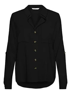 Bluzki damskie - ONLY Damska koszulka ONLYASMIN L/S WVN NOOS bluzka, czarna, XL, czarny - grafika 1