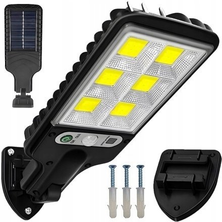 4kom.pl Lampa uliczna solarna 120 COB LED LU17 z czujnikiem ruchu i zmierzchu