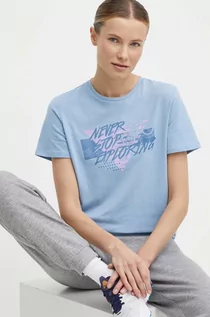 Koszulki sportowe damskie - The North Face t-shirt damski kolor niebieski NF0A882UQEO1 - grafika 1