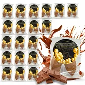 Desery dla dzieci - 20x CIASTECZKO Z WRÓŻBĄ MAGICZNE URODZINY DLA GOŚCI CZEKOLADOWE + naklejka - miniaturka - grafika 1