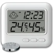 Stacje pogodowe - Termometr Higrometr Elektroniczny Sonda Stacja Pogodowa Czujnik Zegar - miniaturka - grafika 1