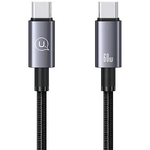 USAMS USB-C do USB-C 60W 0,25m Fast Charging (stalowy) - Kable USB - miniaturka - grafika 1