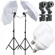 Lampy studyjne - Lumifi  zestaw 2 lamp 100 LED z parasolkami 84cm - miniaturka - grafika 1
