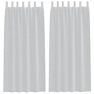 Zasłony - vidaXL Zasłony z zasłonami 2 pcs Jasny szary 140 x 225 cm Poliester - miniaturka - grafika 1