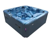 Baseny ogrodowe - HYDROSAN - Wanna SPA Jacuzzi ogrodowe z hydromasażem 6-osobowa 230x230 cm NIEBIESKA FALA OCEANU OBUDOWA ANTRACYT SPA703A - miniaturka - grafika 1