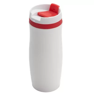 Kubek izotermiczny Viki 390 ml, czerwony/biały - Kubki termiczne - miniaturka - grafika 1