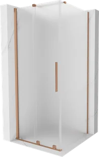 Mexen Velar kabina prysznicowa rozsuwana 100x100 cm, szron, miedź szczotkowana - 871-100-100-31-65 - Kabiny prysznicowe - miniaturka - grafika 1