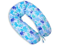 Poduszki do karmienia - Poduszka ciążowa Longer dla kobiet w ciąży do spania + zdejmowana poszewka - Słonie niebieskie - miniaturka - grafika 1