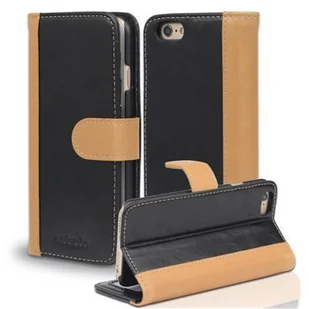 Cadorabo Etui do Apple iPhone 6 / iPhone 6S - Etui w kolorze BLACK KHAKI ? Etui na telefon komórkowy z funkcją podstawki i miejscem na kartę w dwukolorowym designie - Etui Pokrowiec Etui Ochronne Etui Książka - Etui i futerały do telefonów - miniaturka - grafika 1