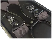 Dodatki do ubrań - Grafitowe/szare karbowane szelki do spodni SZ13 - miniaturka - grafika 1