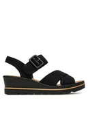 Sandały damskie - Rieker Sandały 67463-00 Czarny - miniaturka - grafika 1