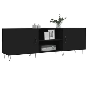 Szafka pod TV, czarna, 150x30x50 cm, materiał drewnopochodny Lumarko! - Szafki RTV Szafka pod TV, czarna, 150x30x50 cm, materiał drewnopochodny Lumarko! - Szafki RTV - miniaturka - grafika 2