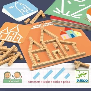 Djeco Układanka logiczna matematyczna PATYCZKI na obrazku Eduludo, 3 lata +, DJ08356 DJ08356 - Układanki dla dzieci - miniaturka - grafika 1