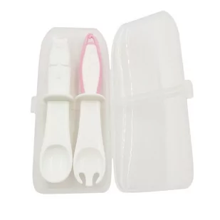 Mombella Mombella, Sztućce w etui, Pink - Sztućce dla dzieci - miniaturka - grafika 1