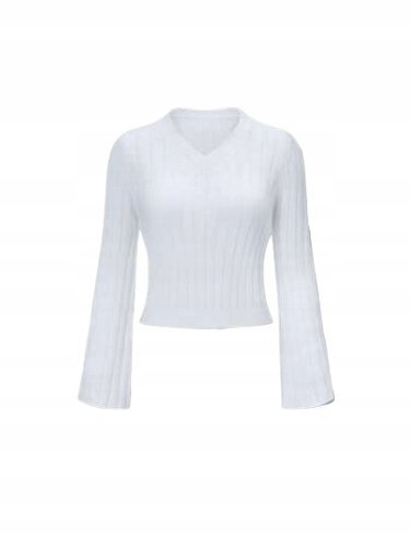 SHEIN SWETER DAMSKI Z DŁUGIM RĘKAWEM BIAŁY 36 ŁOI