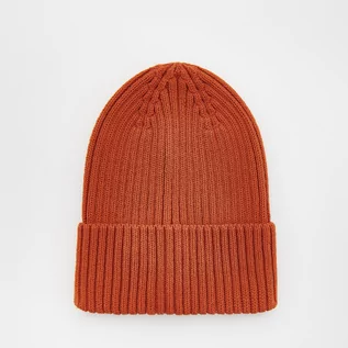 Czapki dla dzieci - Reserved - Strukturalna czapka beanie - Pomarańczowy - grafika 1