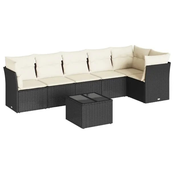 Zestaw wypoczynkowy rattan PE 289x124 czarny